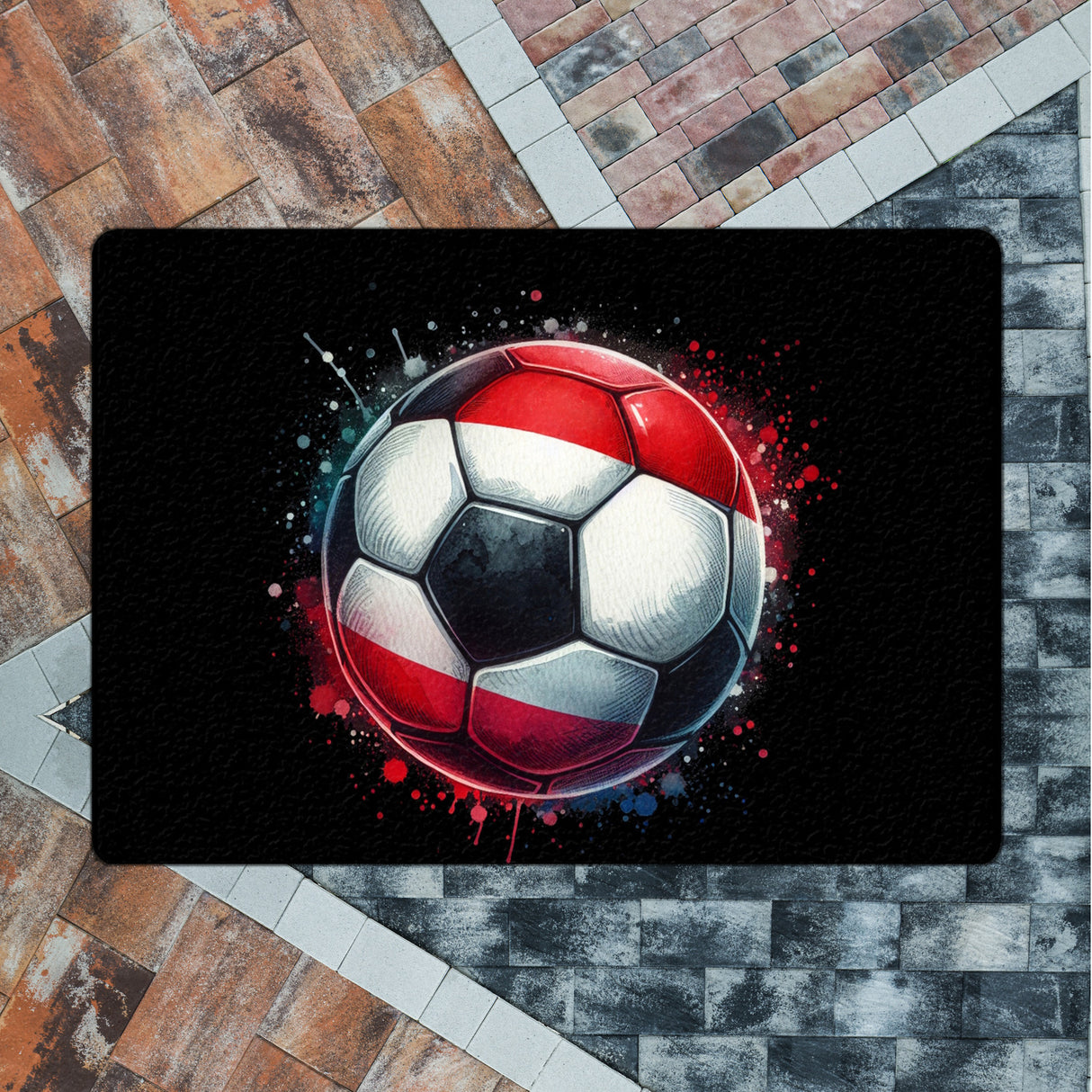 Fußball Österreich Flagge Fußmatte in 35x50 cm ohne Rand