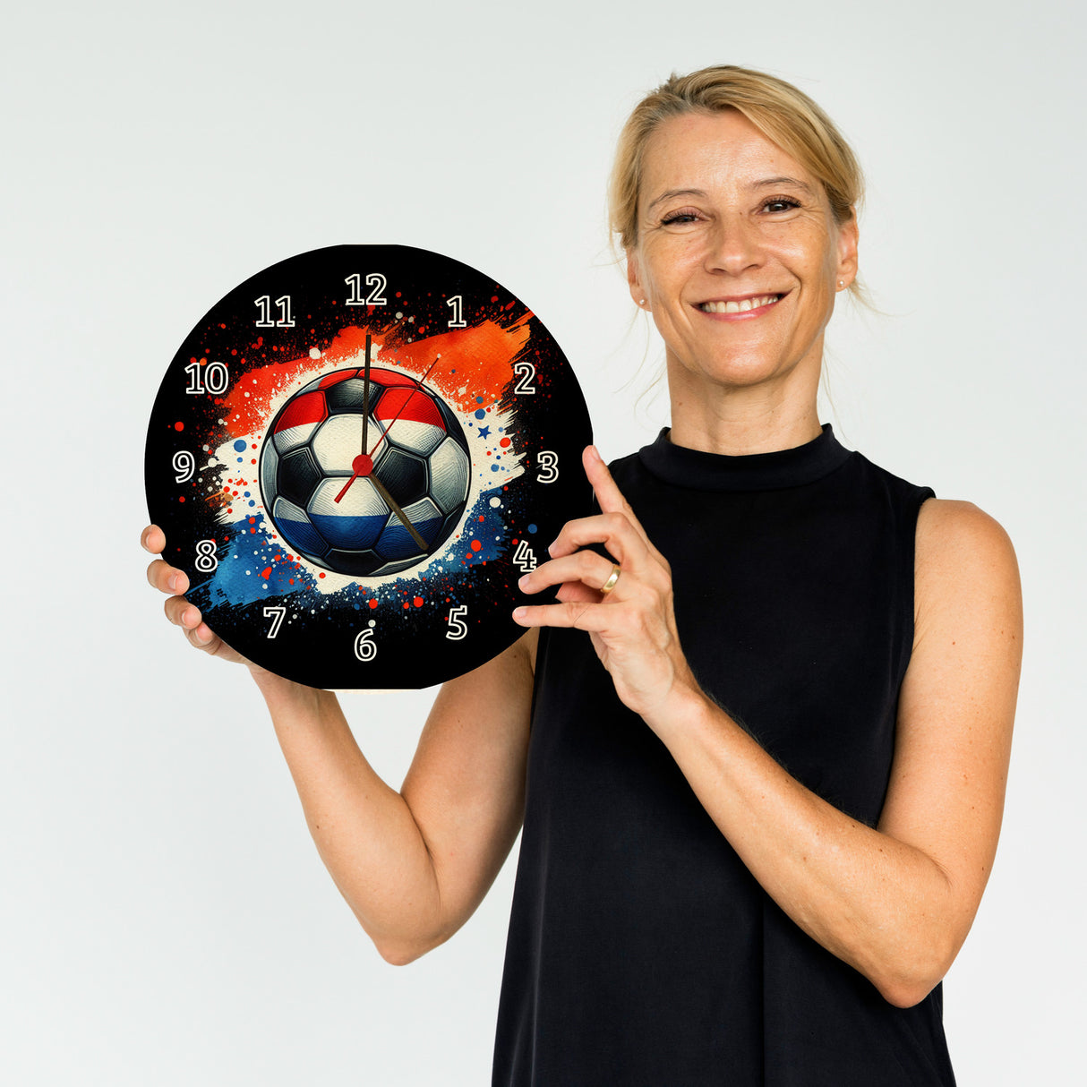 Fußball Niederlande Flagge Wanduhr