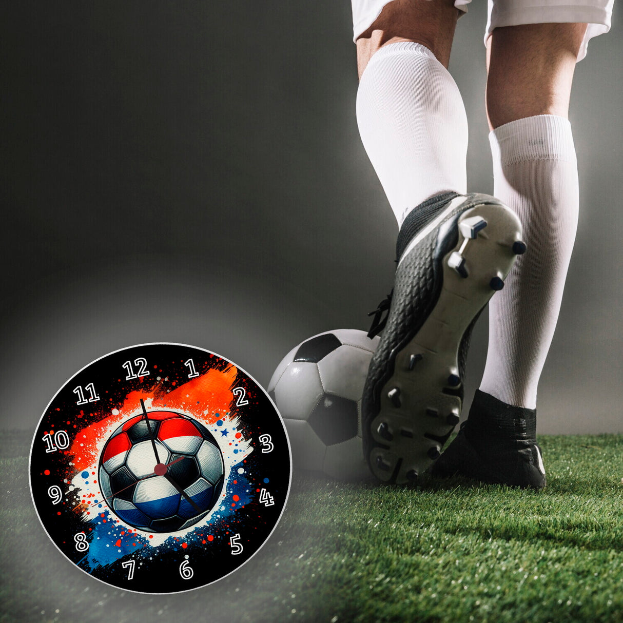 Fußball Niederlande Flagge Wanduhr