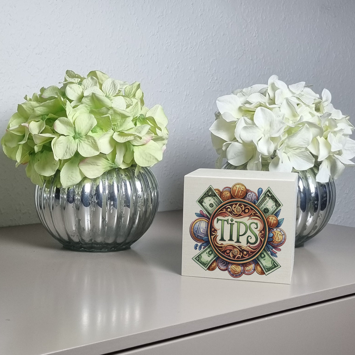 Trinkgeld Retro Spardose mit Spruch Tips