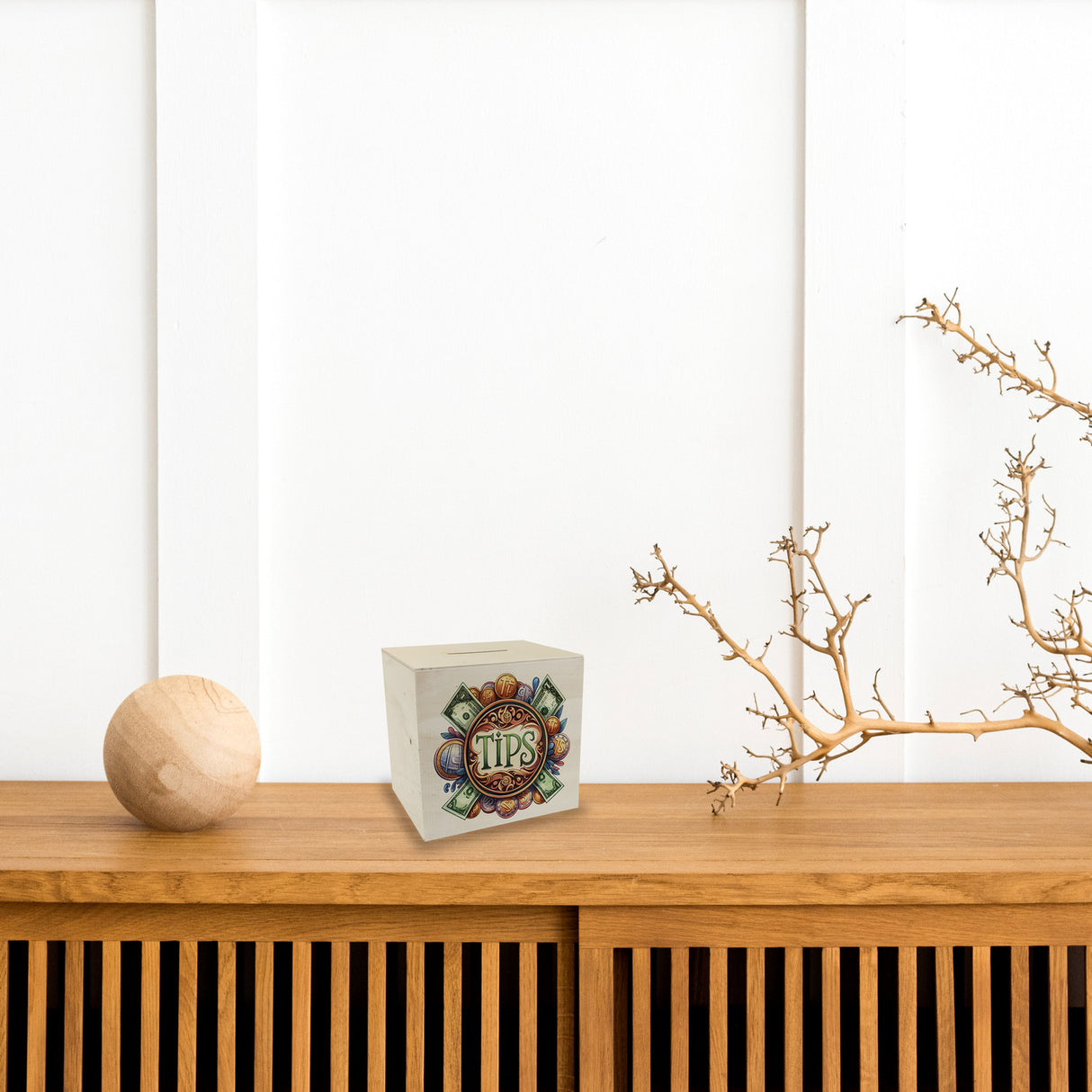 Trinkgeld Retro Spardose mit Spruch Tips