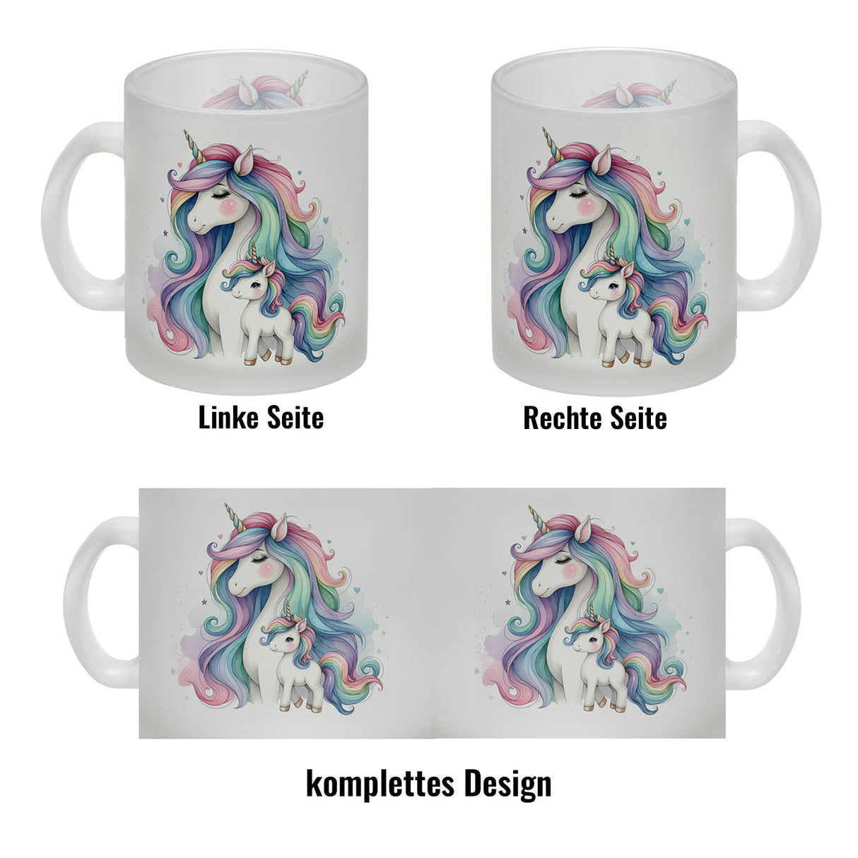 Einhorn-Mama mit Kind Kaffeebecher