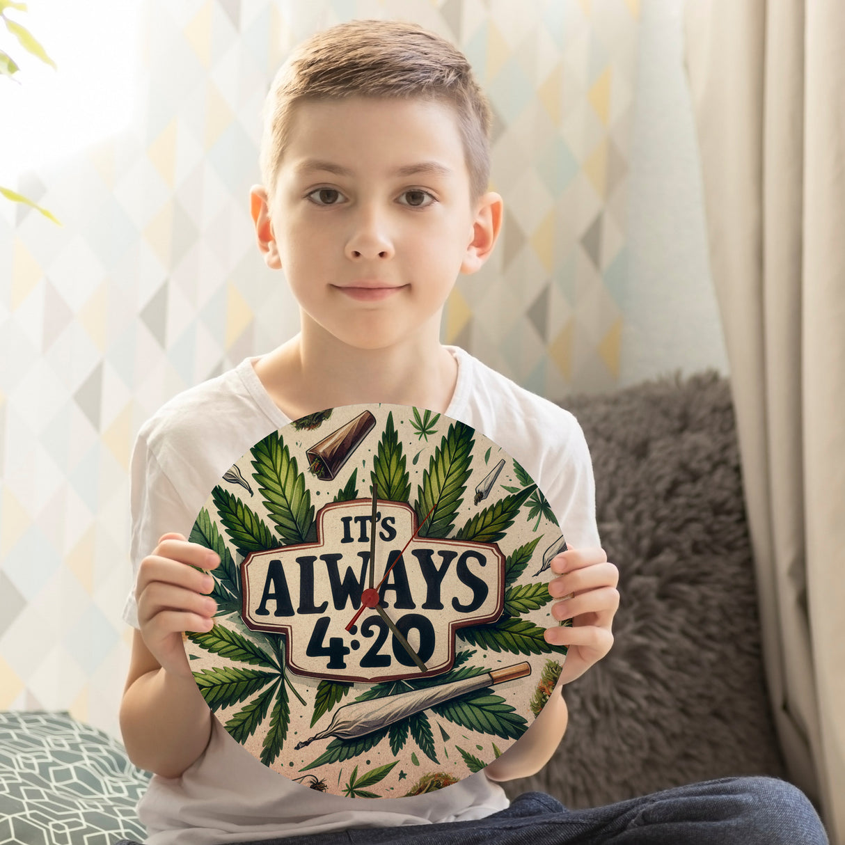 Marihuana Kiffer Wanduhr mit Spruch Its always 4:20
