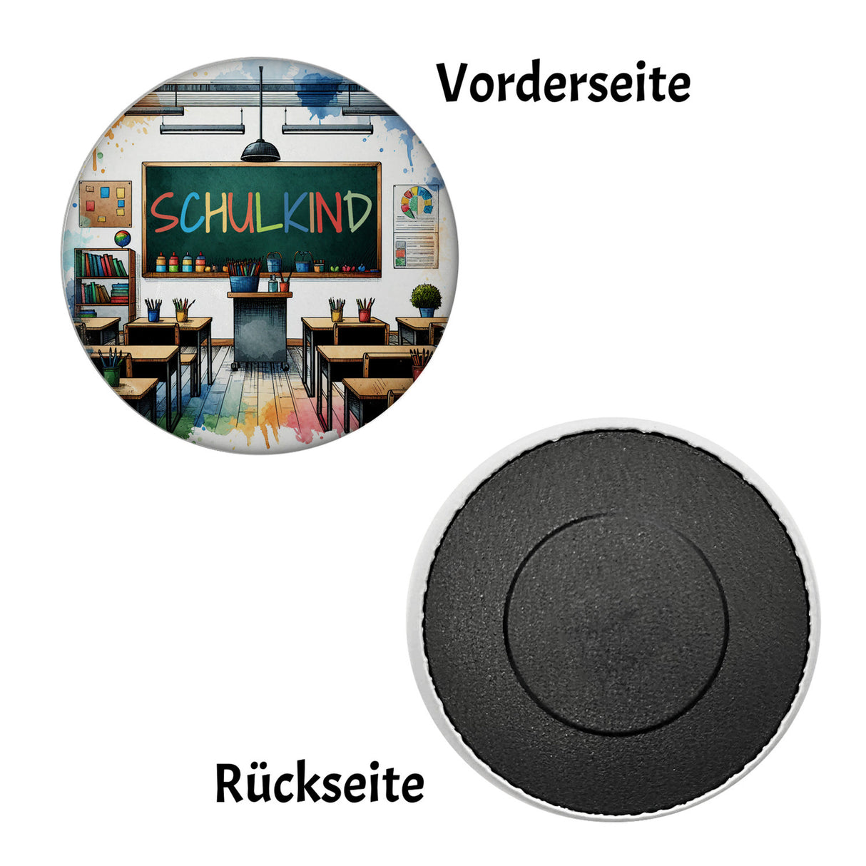 Schulkind Magnet rund