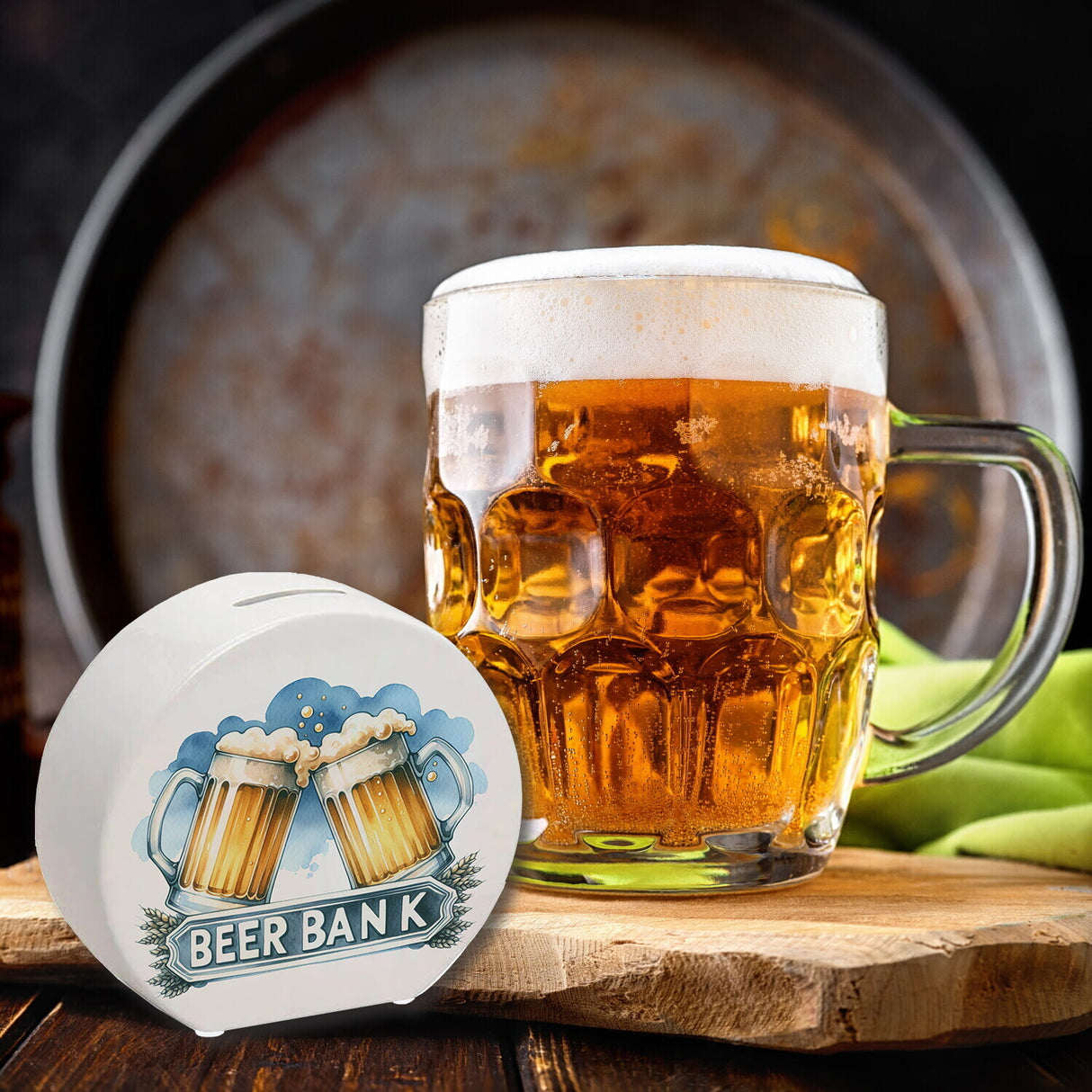 Bier Spardose mit Spruch Beer Bank