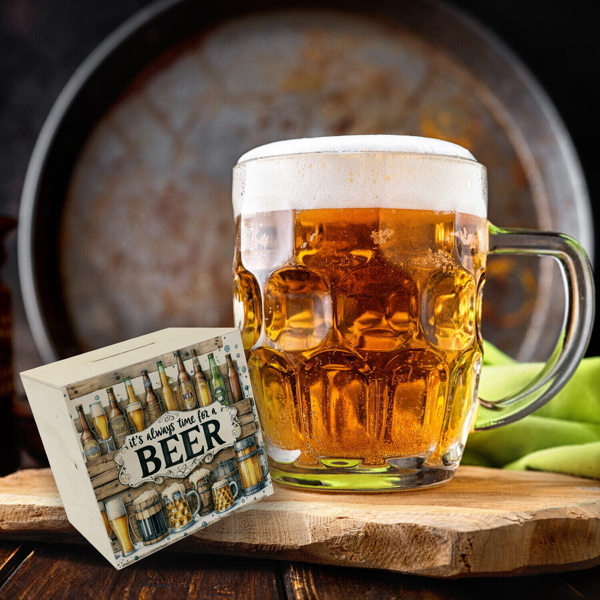 Bier Spardose mit Spruch It's always time for a Beer