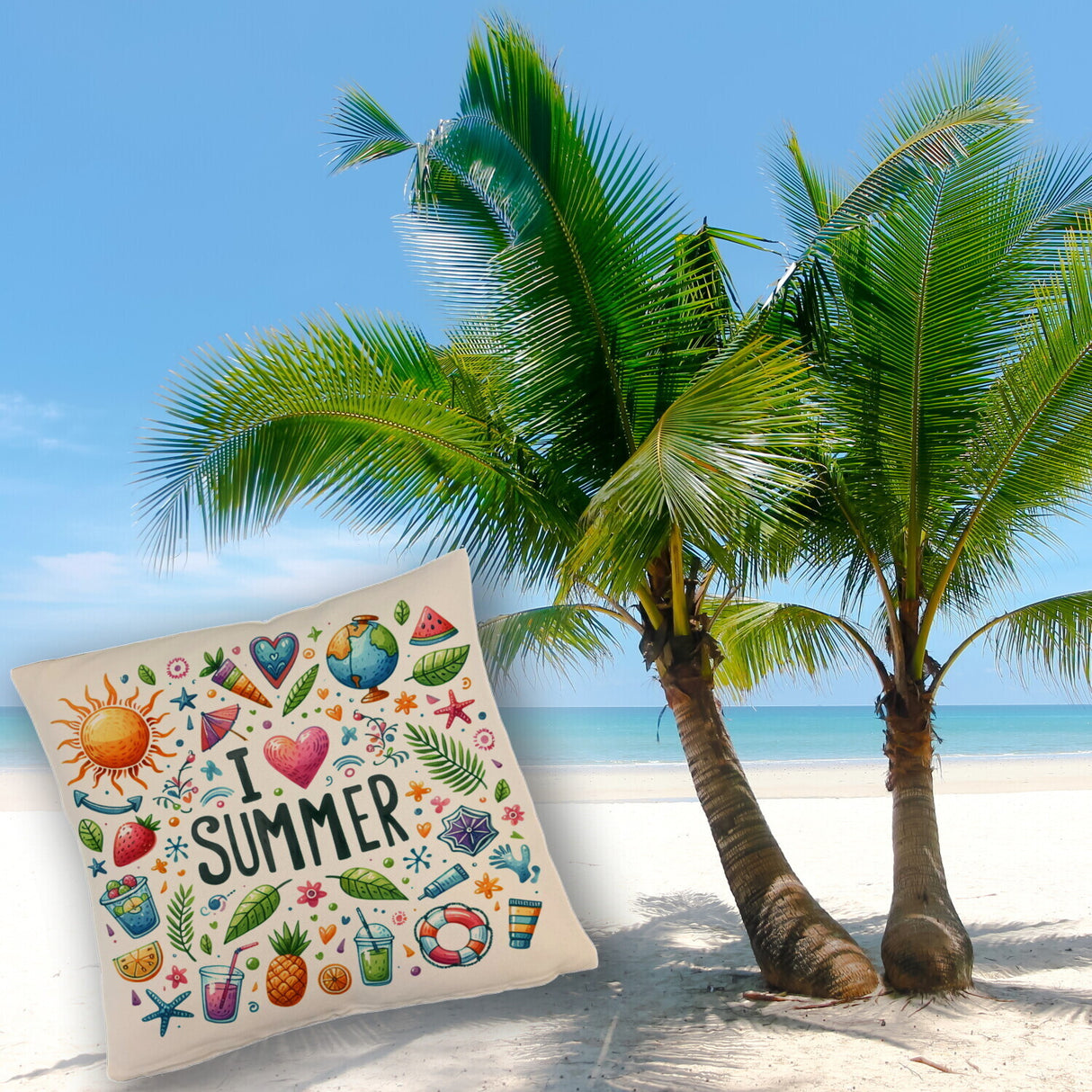 Sommer Kissen mit Spruch I love summer