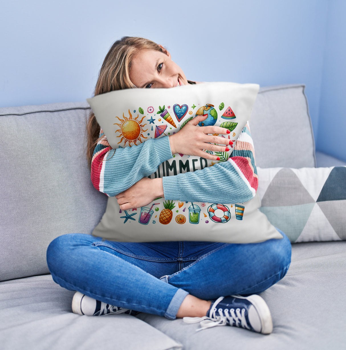 Sommer Kissen mit Spruch I love summer