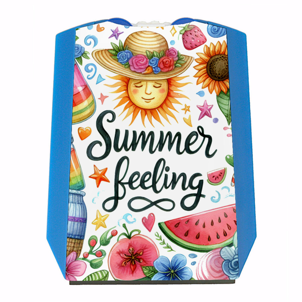 Sonne und Sommer Parkscheibe mit Spruch Summer feeling