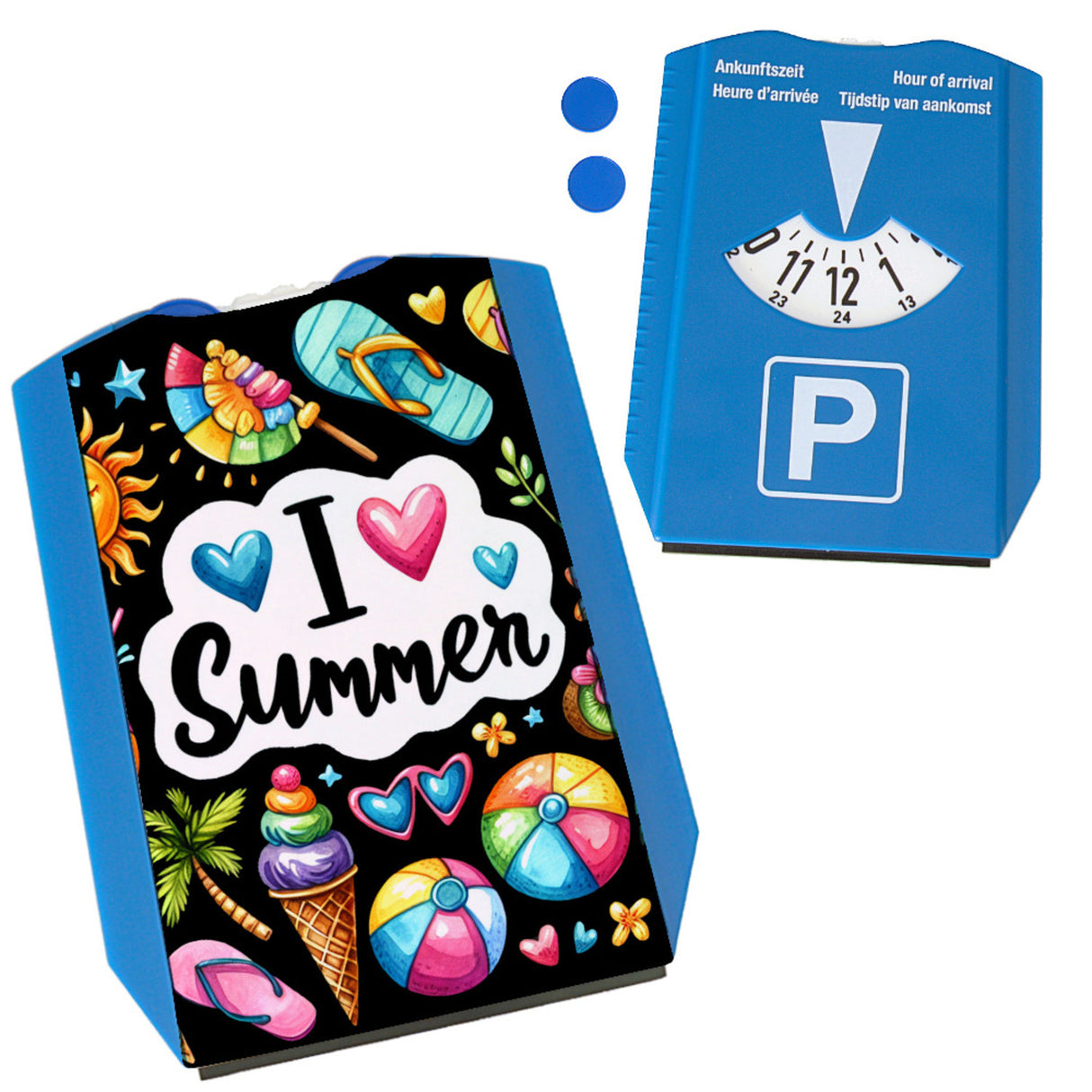 Endlich Sommer Parkscheibe mit Spruch I love Summer