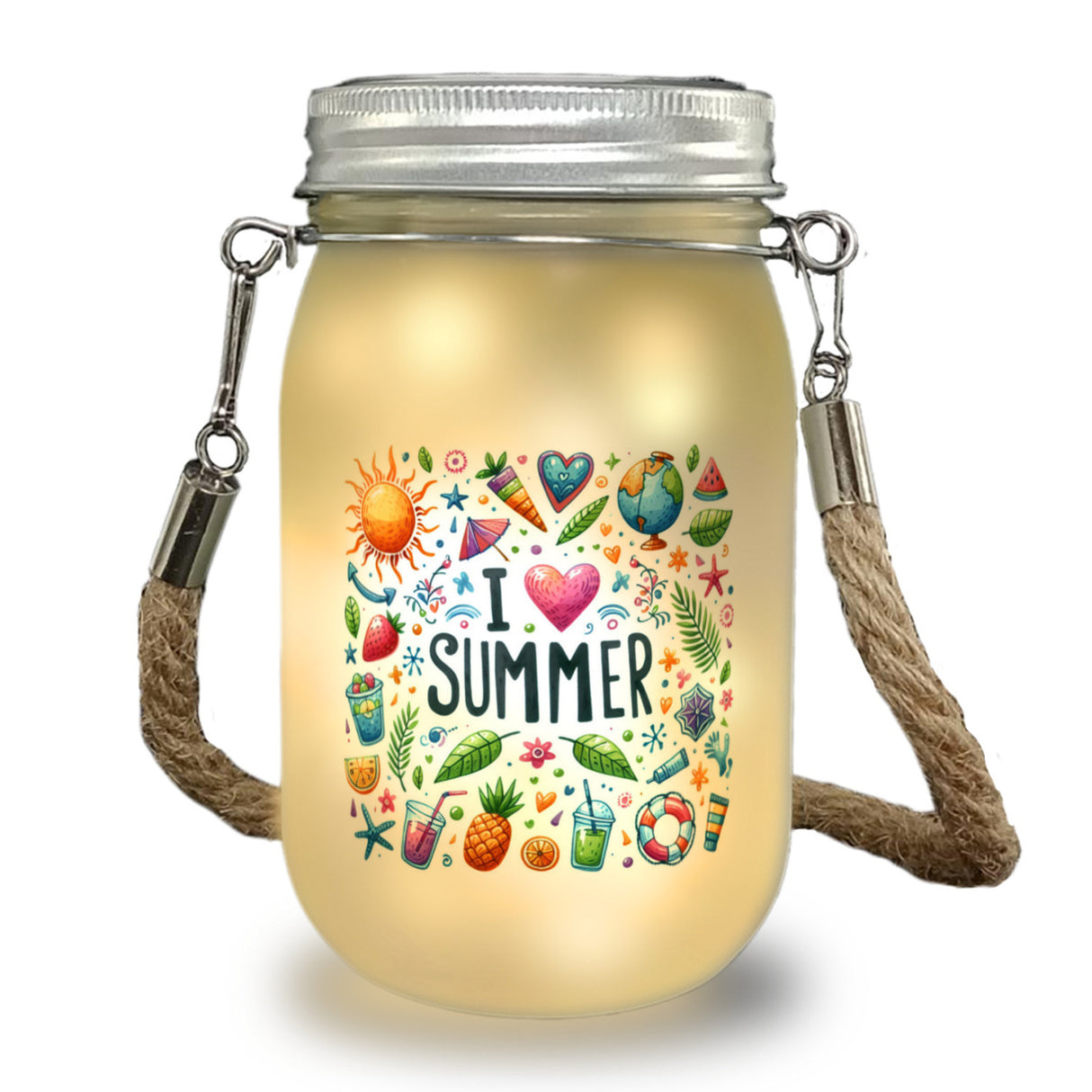 Sommer Solarlicht mit Spruch I love summer
