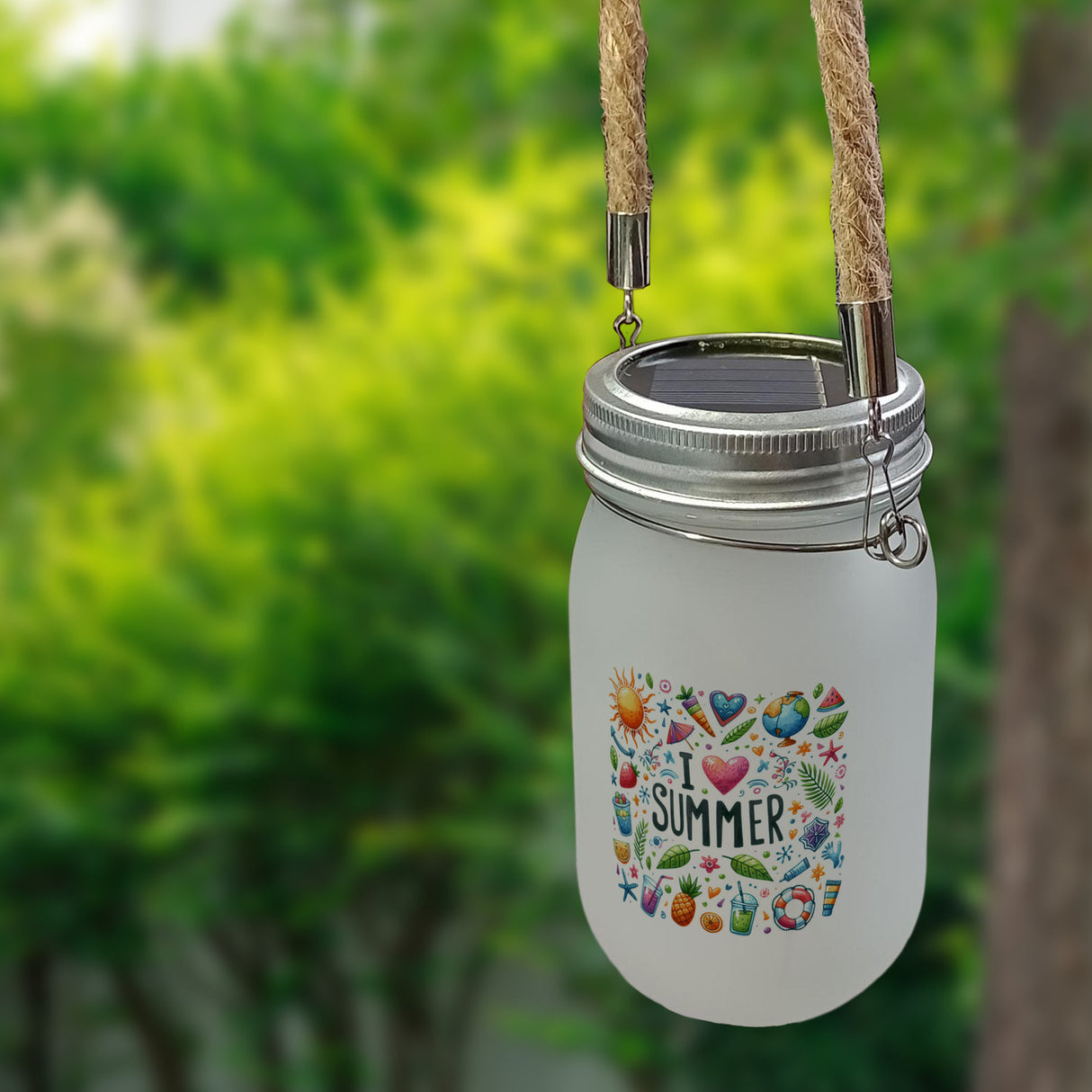 Sommer Solarlicht mit Spruch I love summer