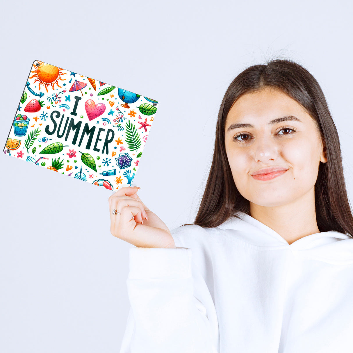 Sommer Metallschild in 15x20 cm mit Spruch I love summer