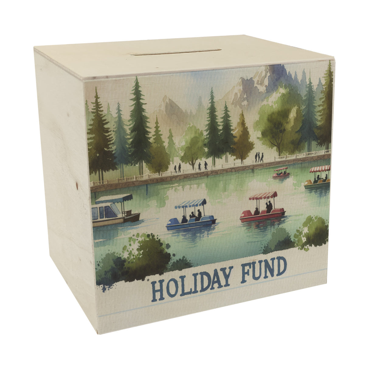 Urlaub am See Urlaubskasse Spardose mit Spruch Holiday Fund