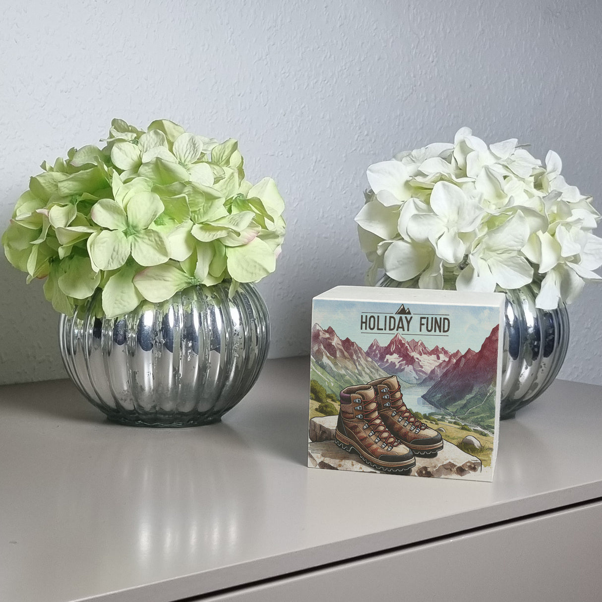 Urlaub in den Bergen Urlaubskasse Spardose mit Spruch Holiday Fund
