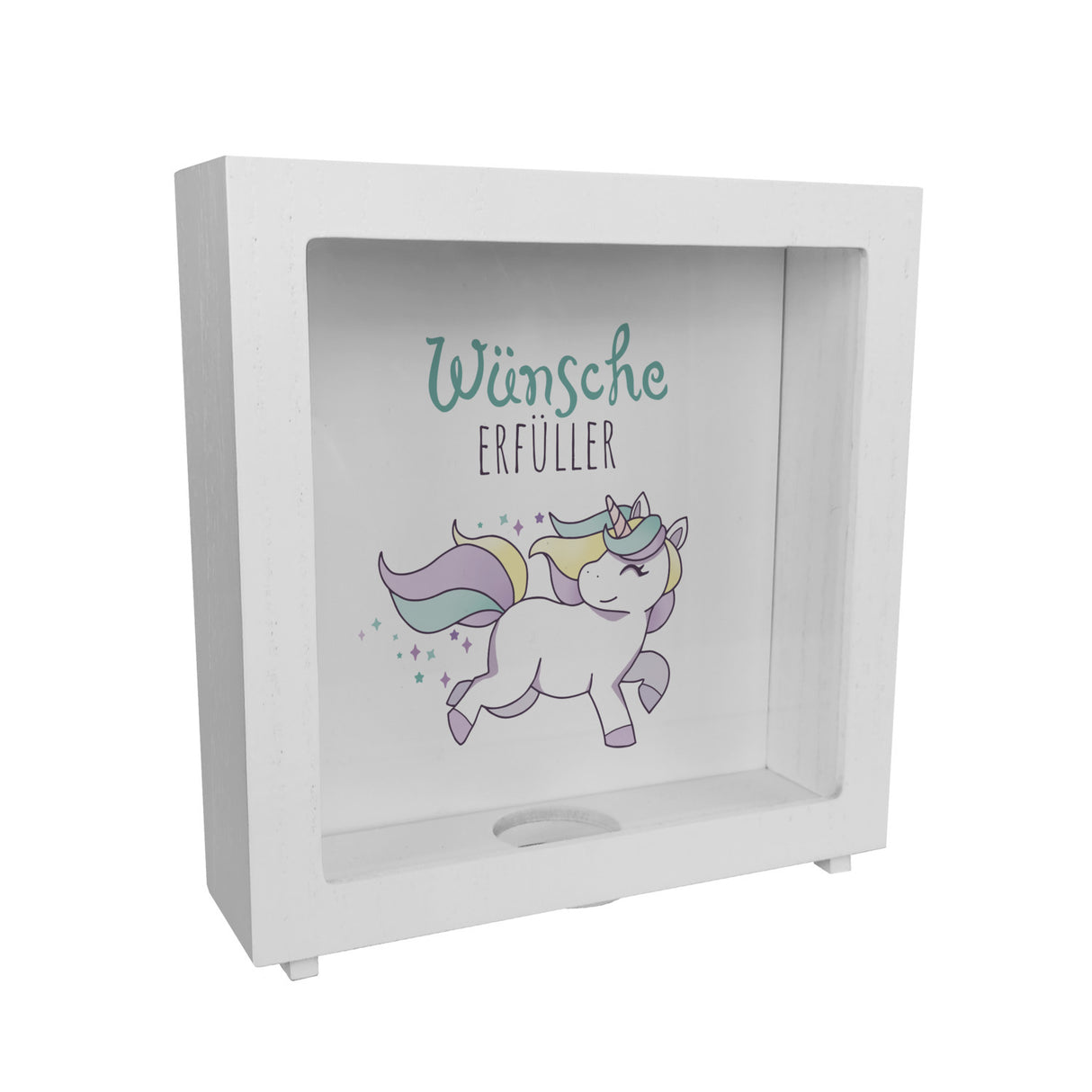 Einhorn Spardose mit Spruch Wünscheerfüller