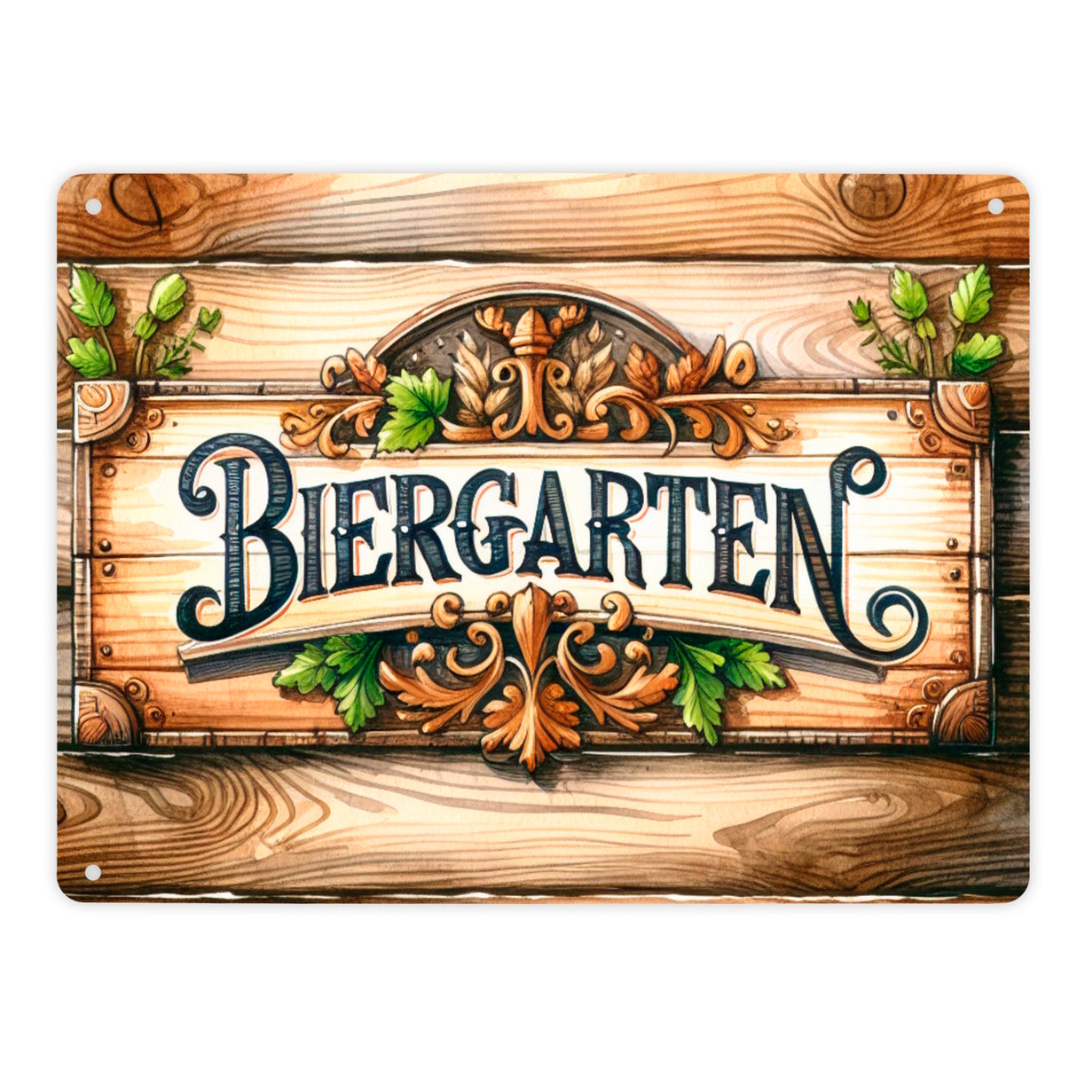 Biergarten Metallschild in 15x20 cm