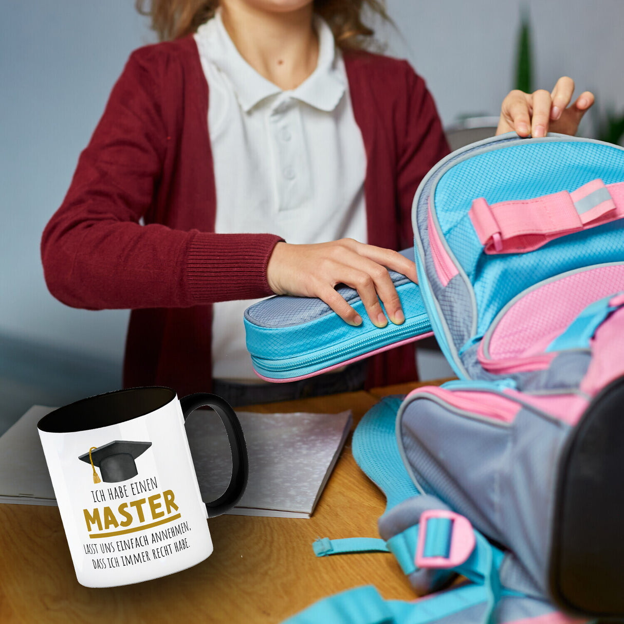 Master bestanden Kaffeebecher mit Spruch Masterabschluss ich habe immer recht