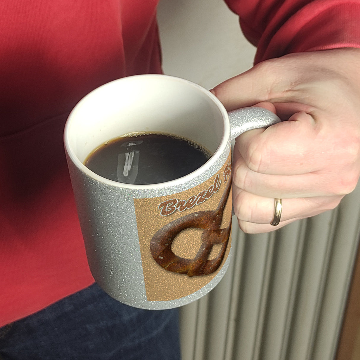 Brezelherz Kaffeebecher mit Spruch Brezel Fan