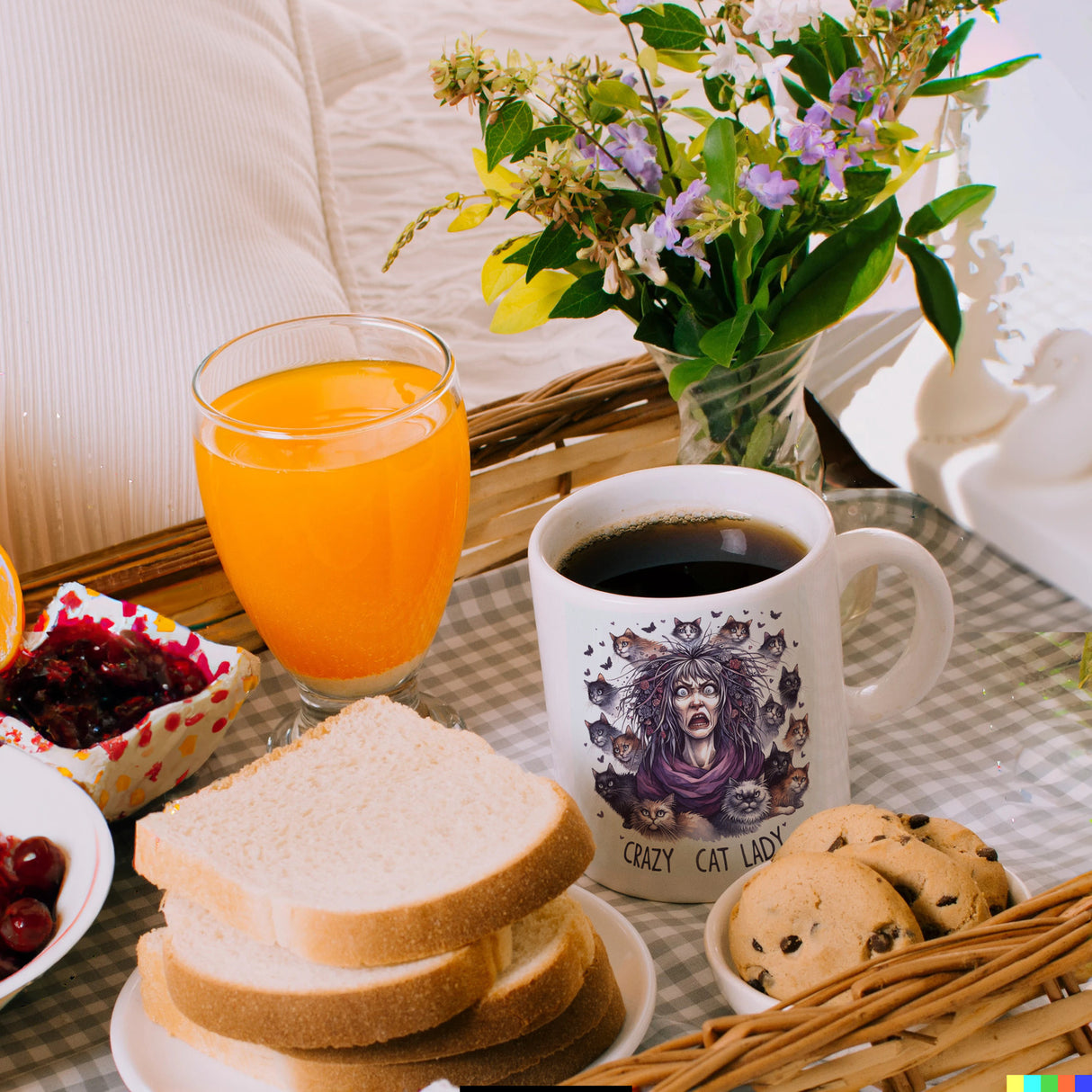 Katzenfrau Kaffeebecher mit Spruch Crazy Cat Lady