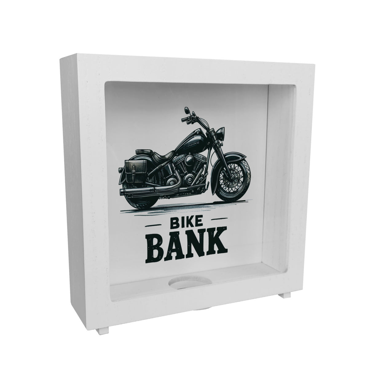 Cruiser Motorrad Spardose mit Spruch Bike Bank