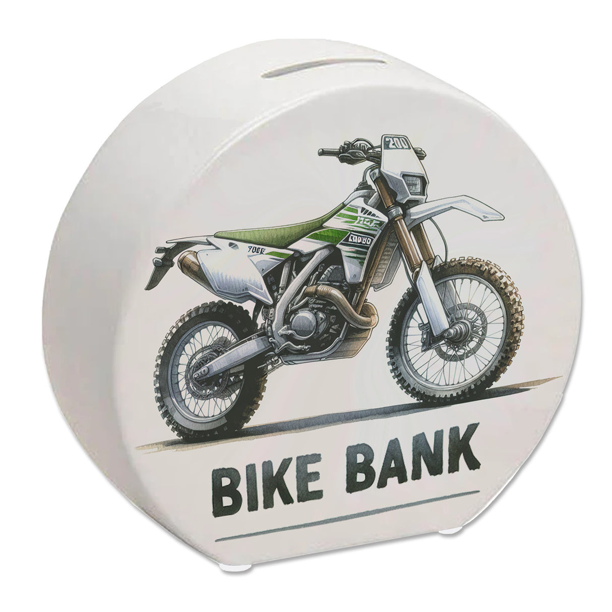 Enduro Motorrad Spardose mit Spruch Bike Bank