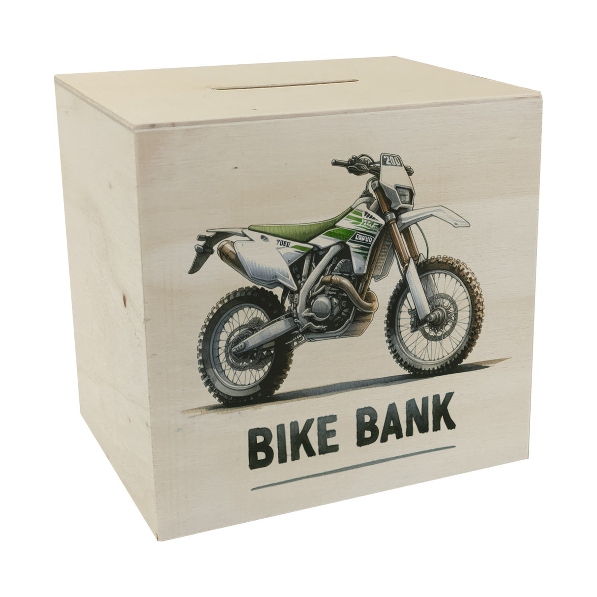 Enduro Motorrad Spardose mit Spruch Bike Bank