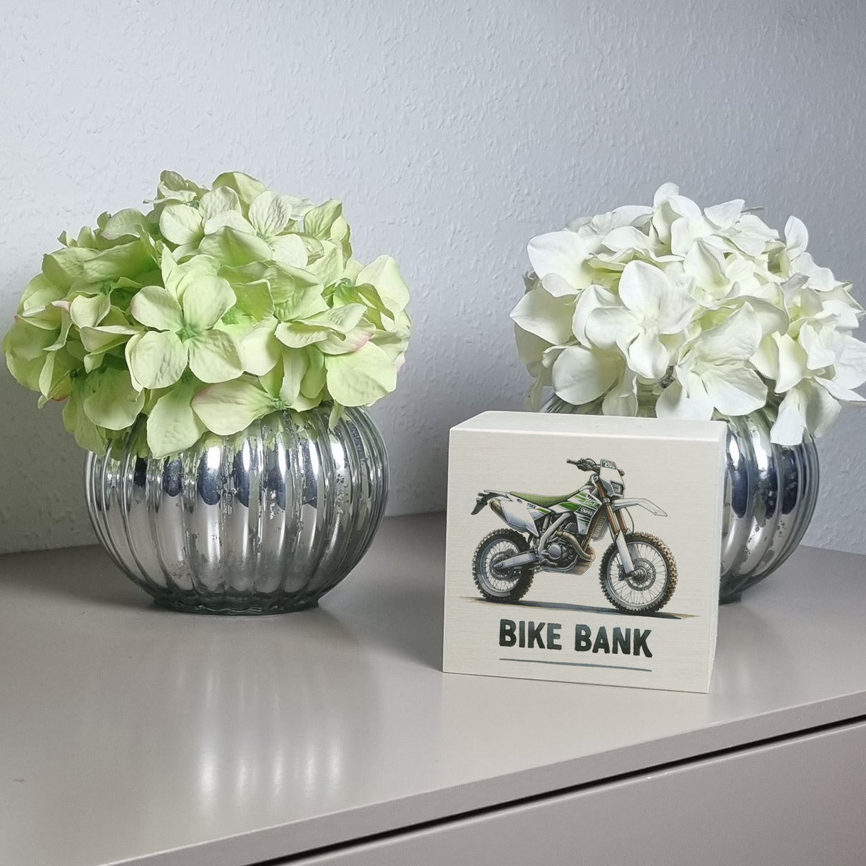 Enduro Motorrad Spardose mit Spruch Bike Bank