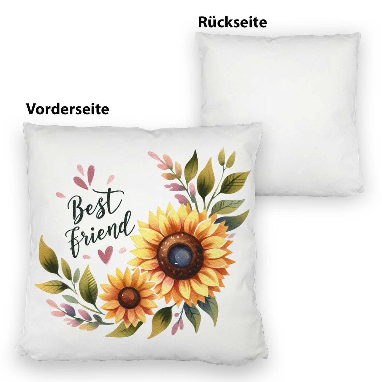 Beste Freundin Sonnenblume Kissen mit Spruch Best friend