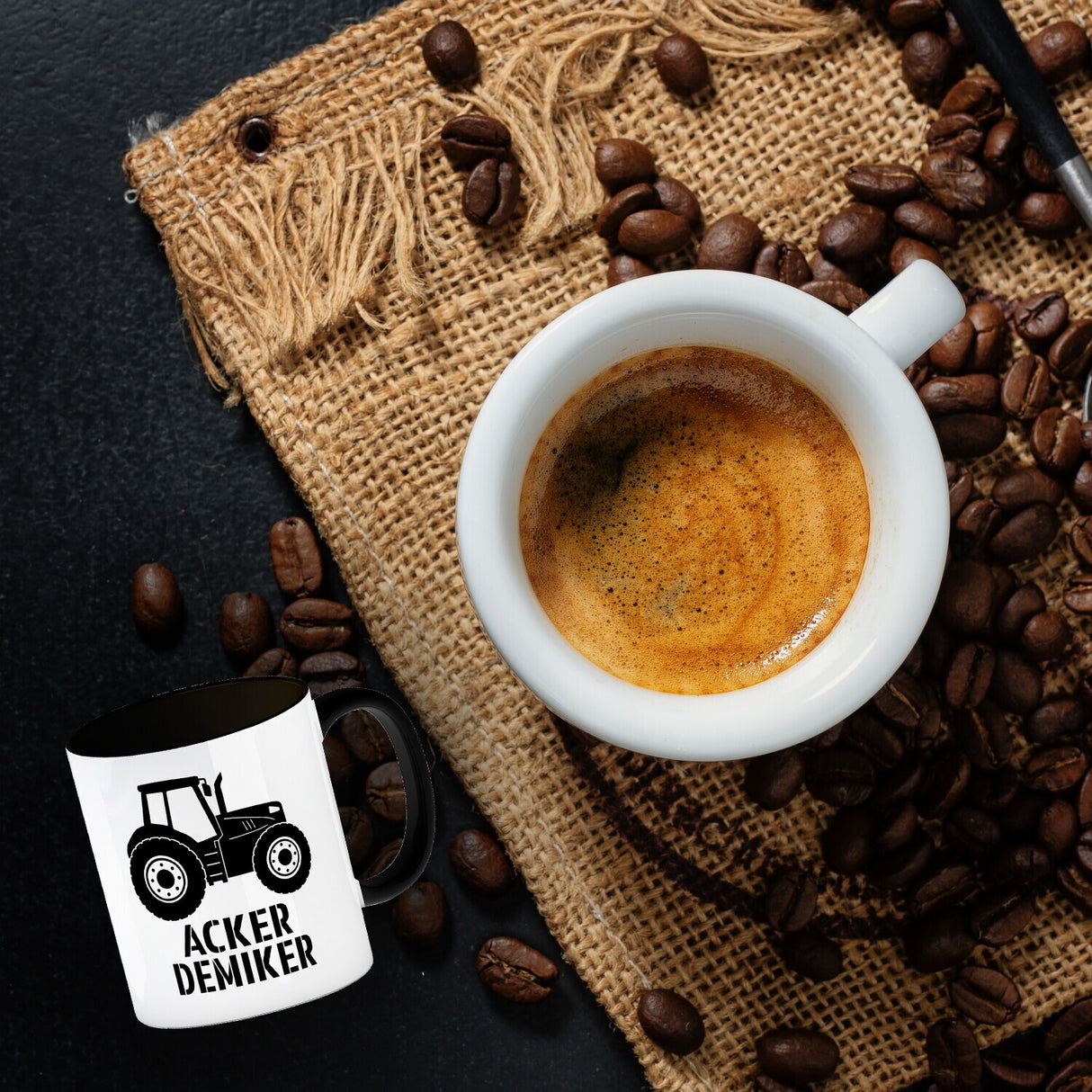 Traktor Kaffeebecher mit Spruch Ackerdemiker