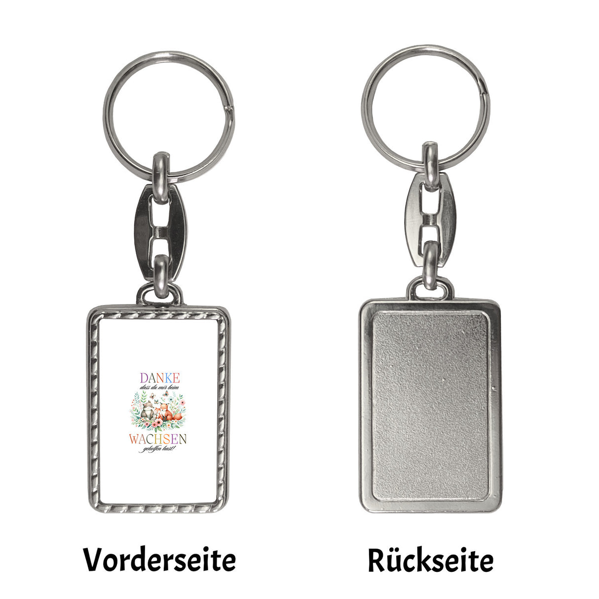 Waldtiere Schlüsselanhänger mit Spruch Danke für Deine Hilfe beim wachsen