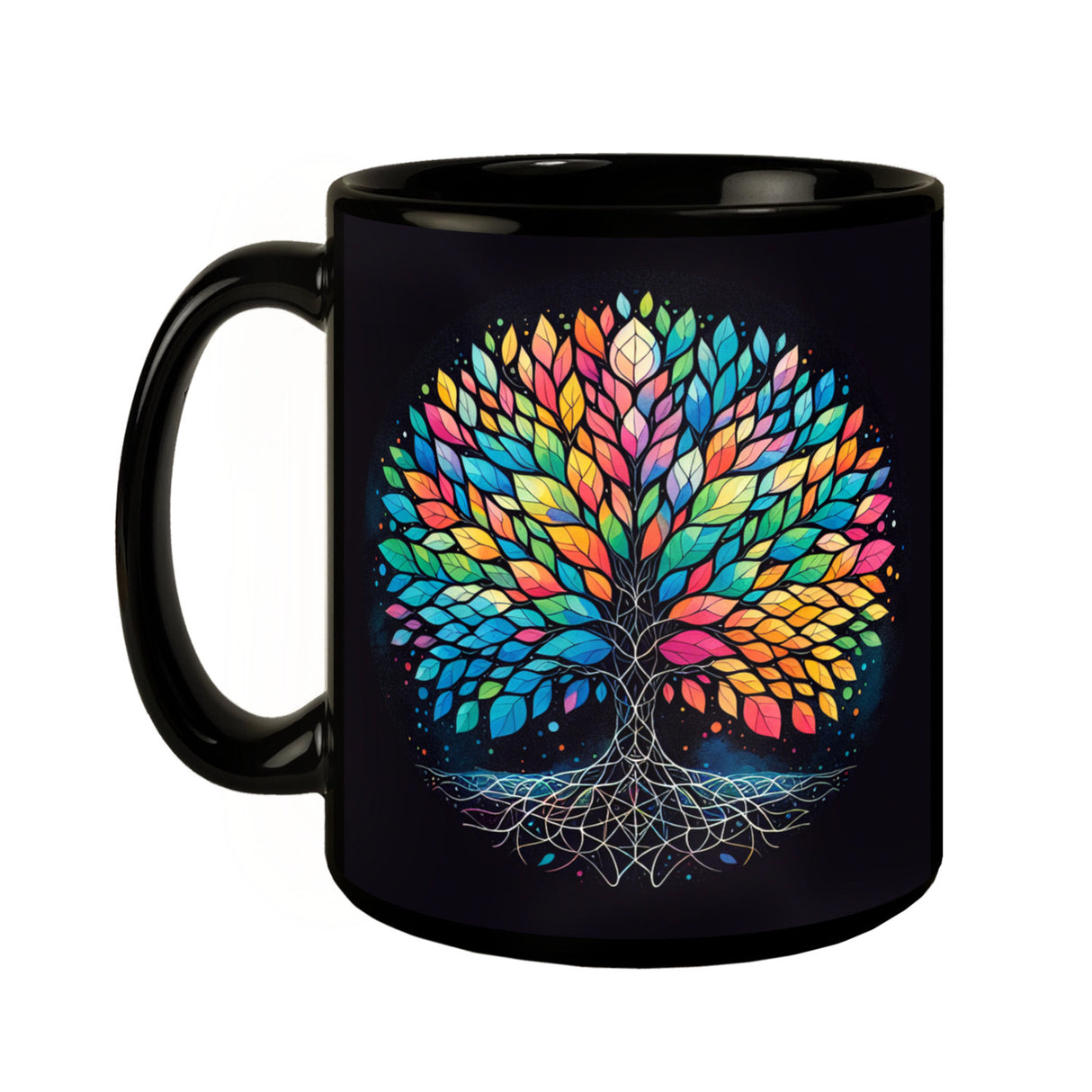Lebensbaum Tasse in Schwarz