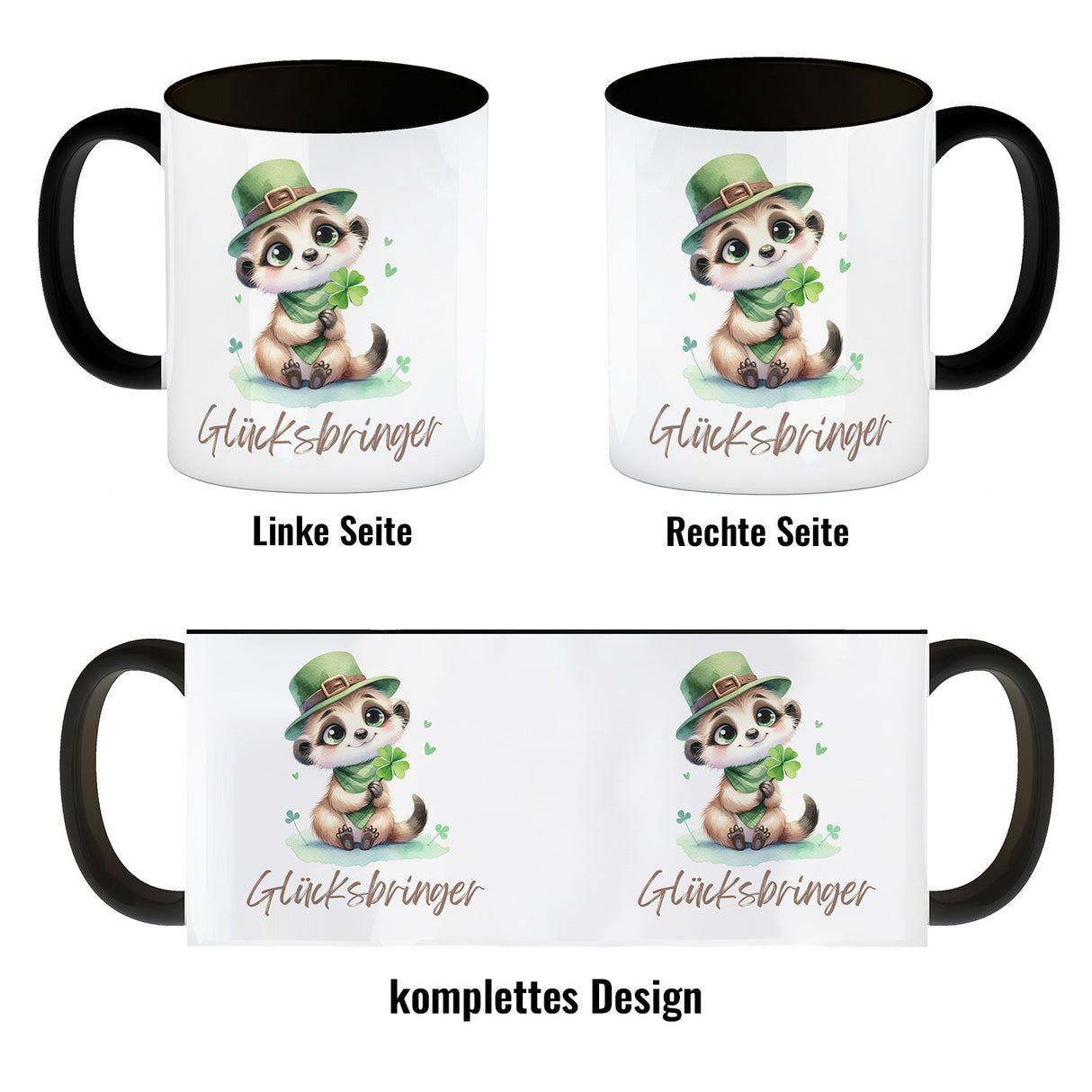 Erdmännchen Glücksbringer Kaffeebecher