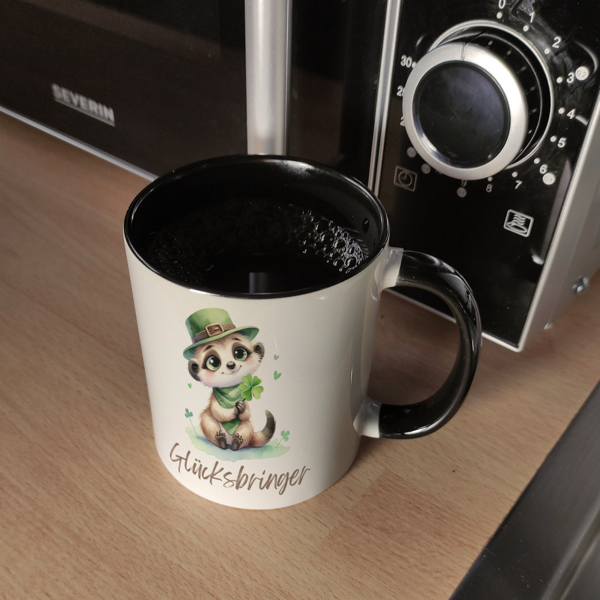 Erdmännchen Glücksbringer Kaffeebecher