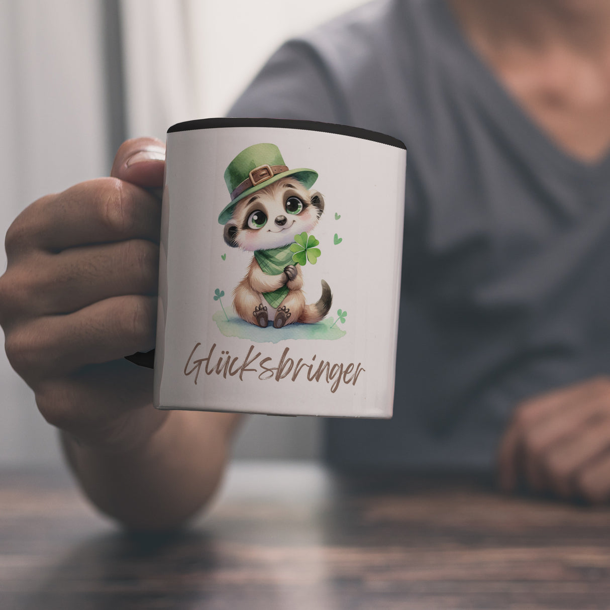 Erdmännchen Glücksbringer Kaffeebecher