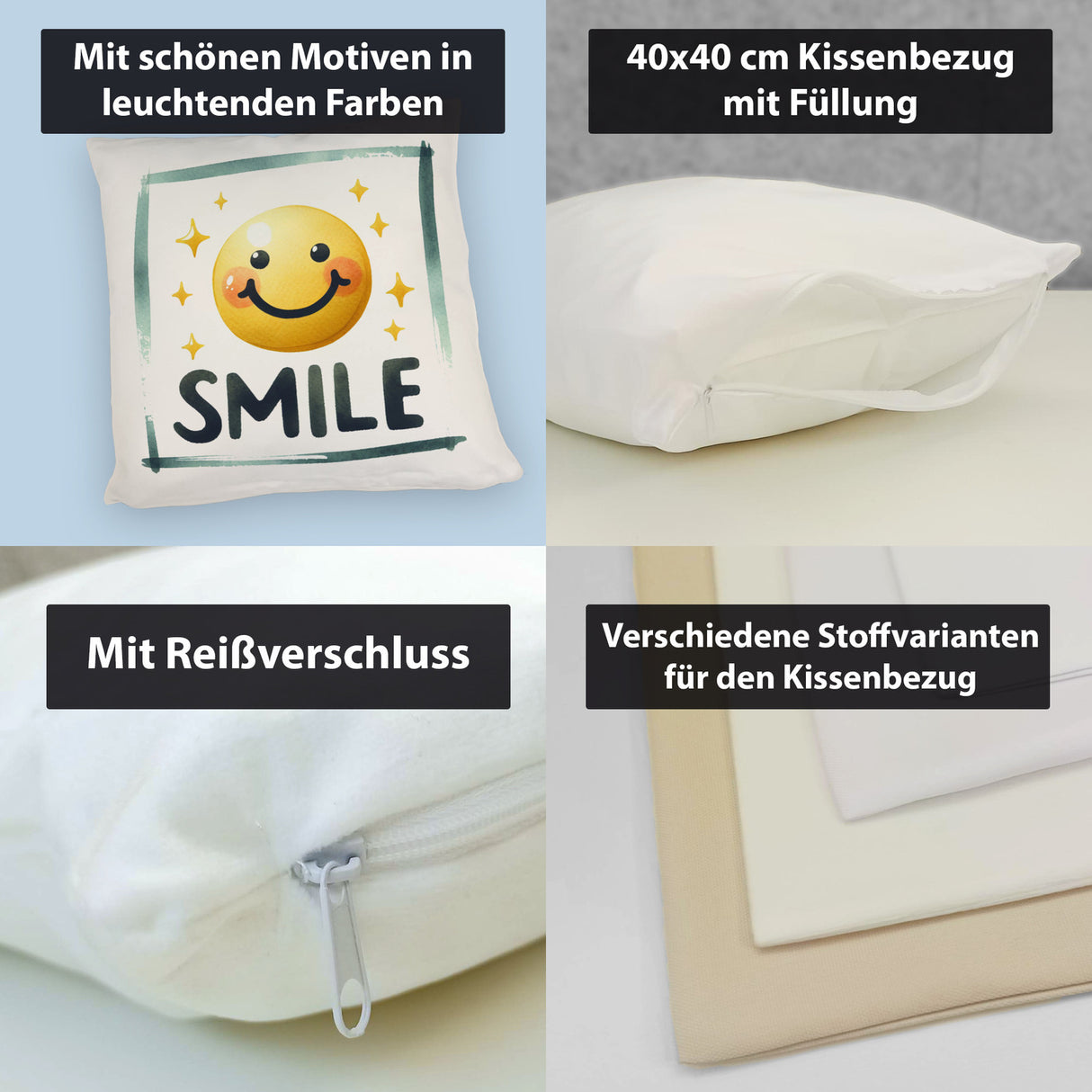 Smile Emoticon Kissen