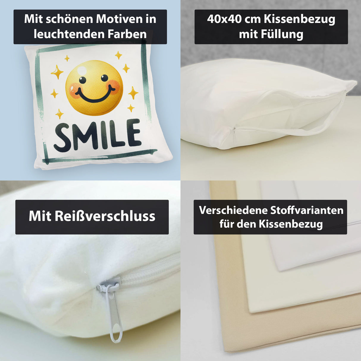 Smile Emoticon Kissen