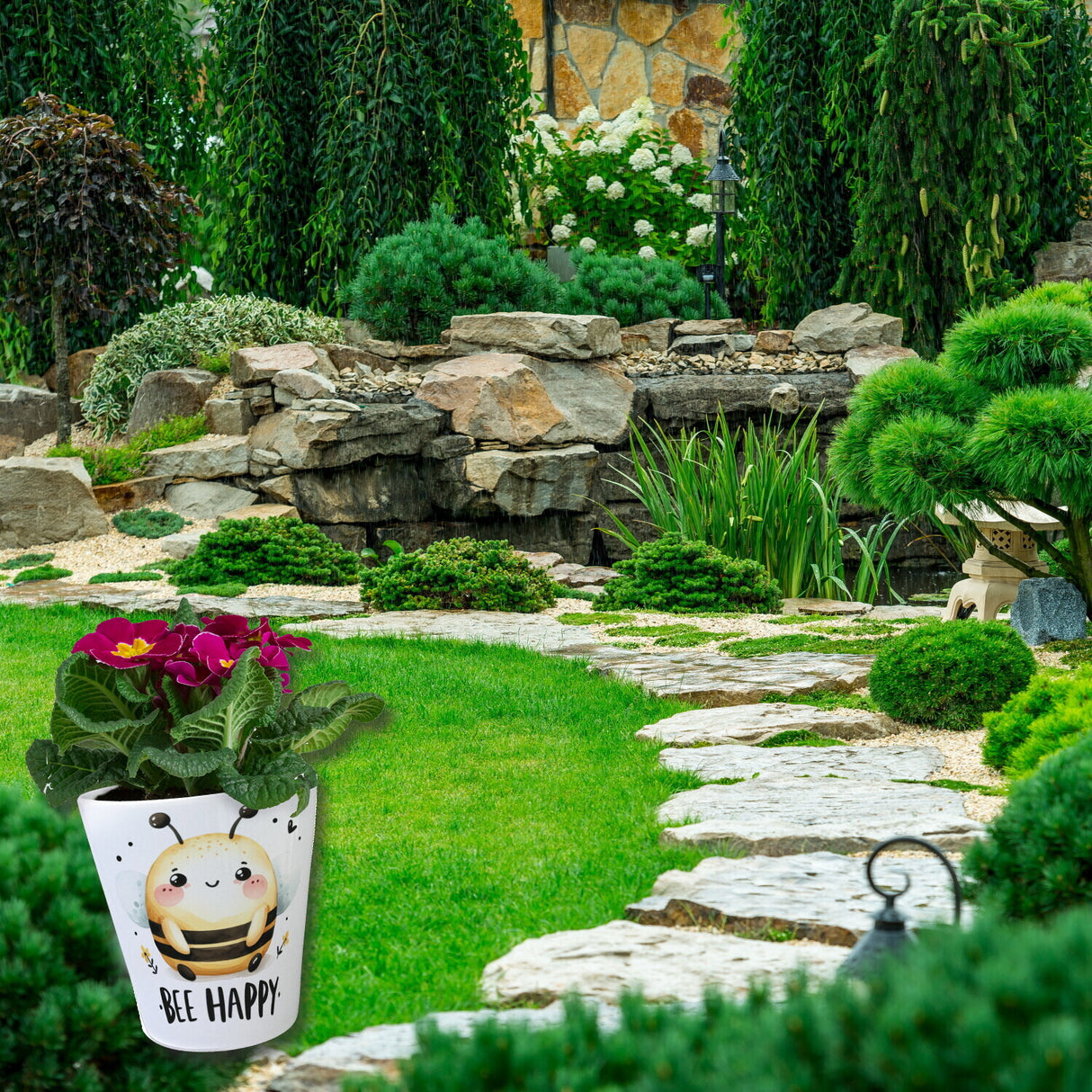 Biene Bee Happy Blumentopf