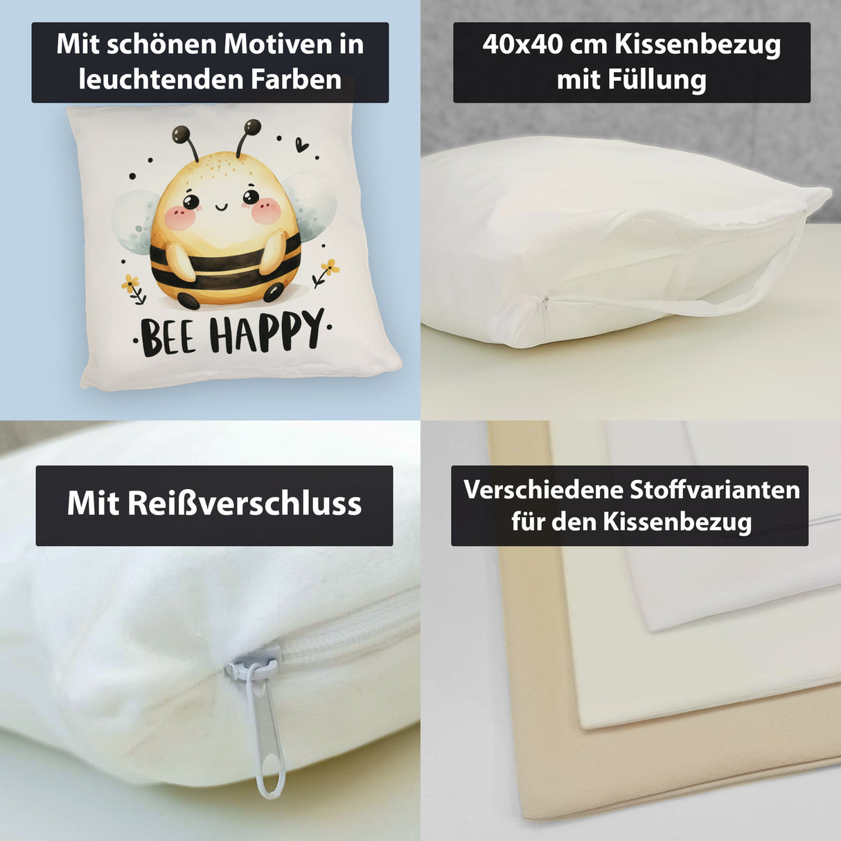 Biene Bee Happy Kissen