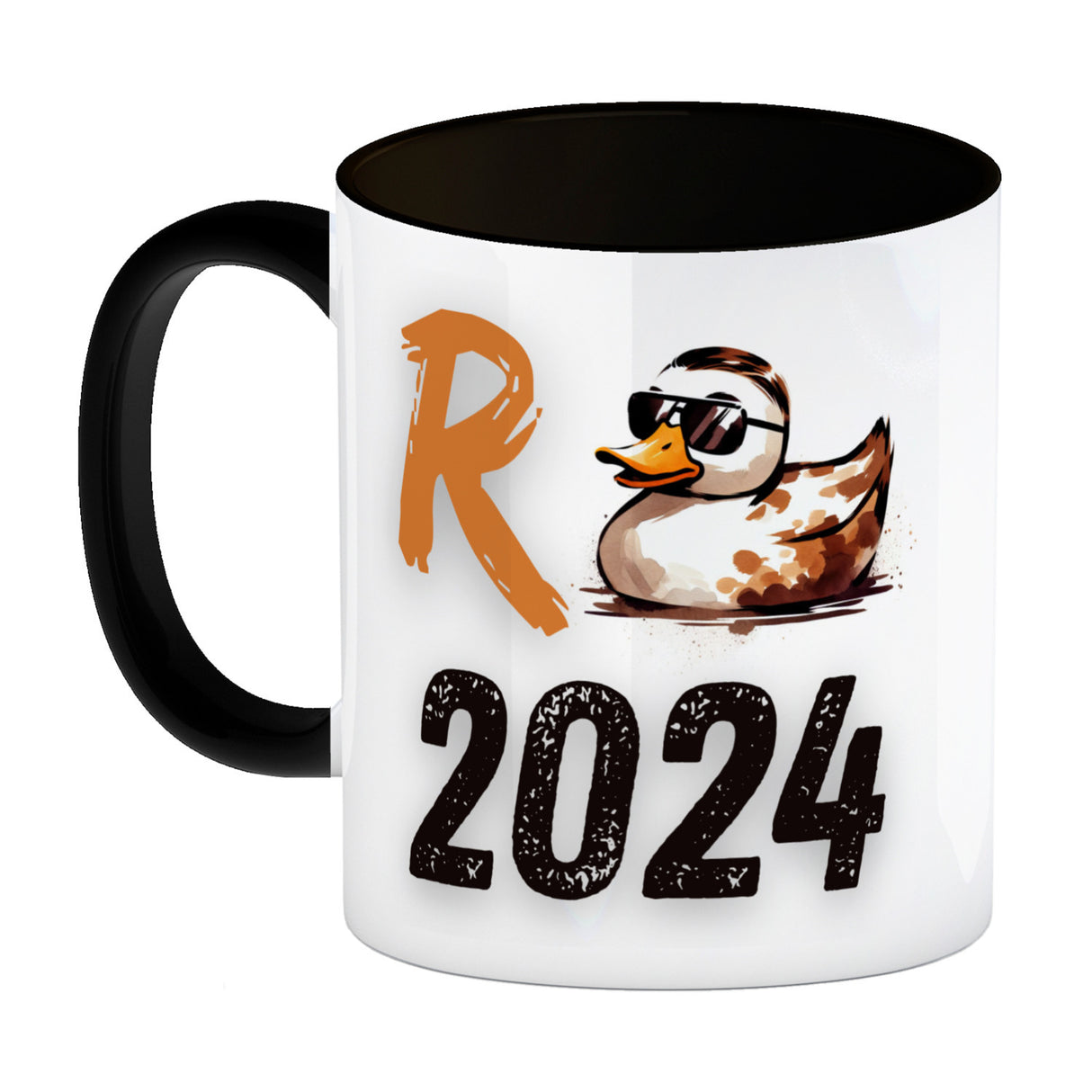 Ente mit Sonnenbrille Kaffeebecher mit Spruch Rente 2024