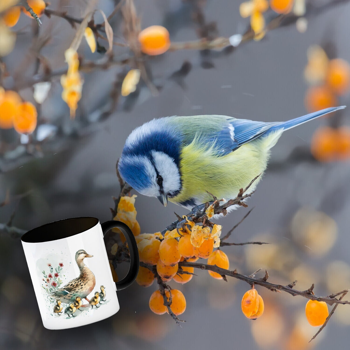 Ente mit Küken Kaffeebecher