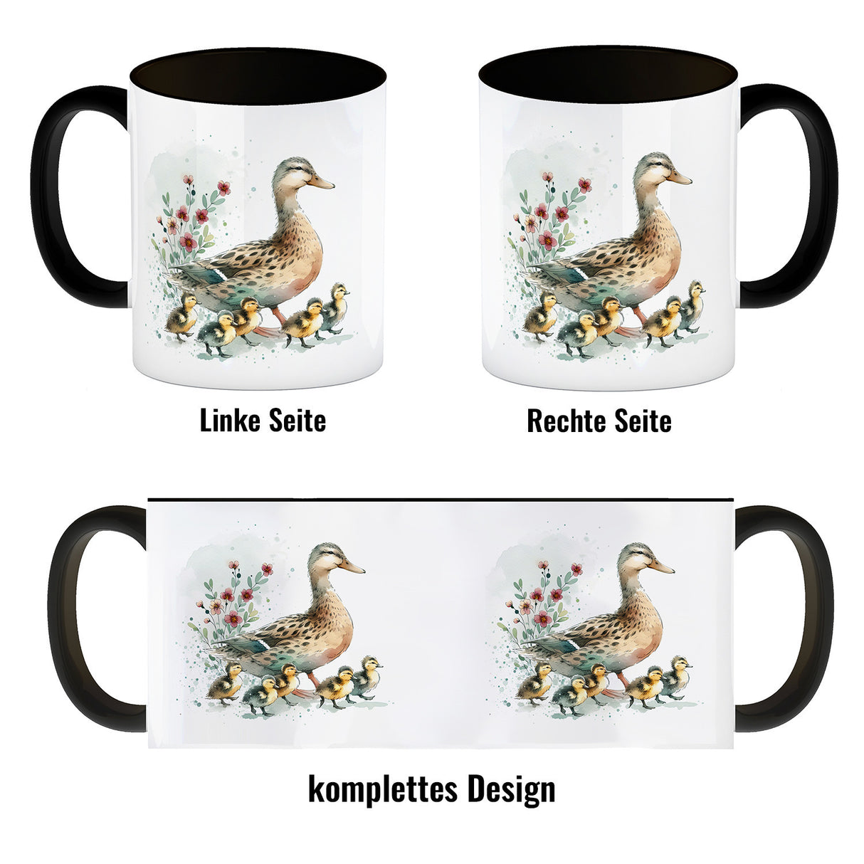 Ente mit Küken Kaffeebecher