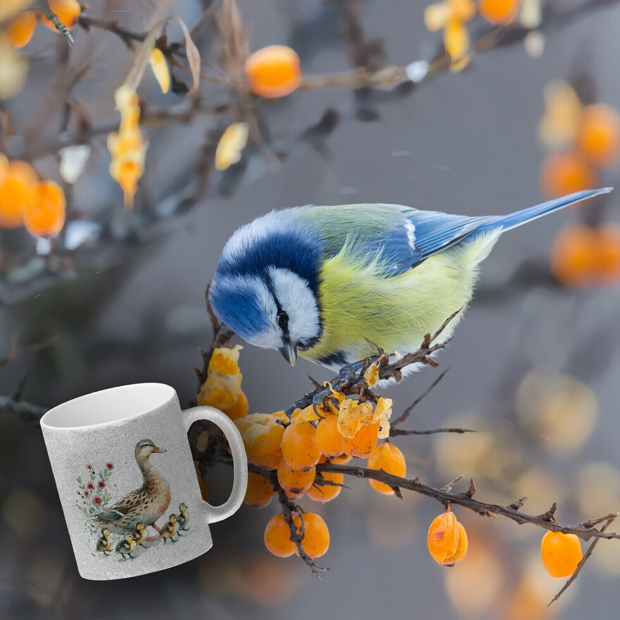 Ente mit Küken Kaffeebecher