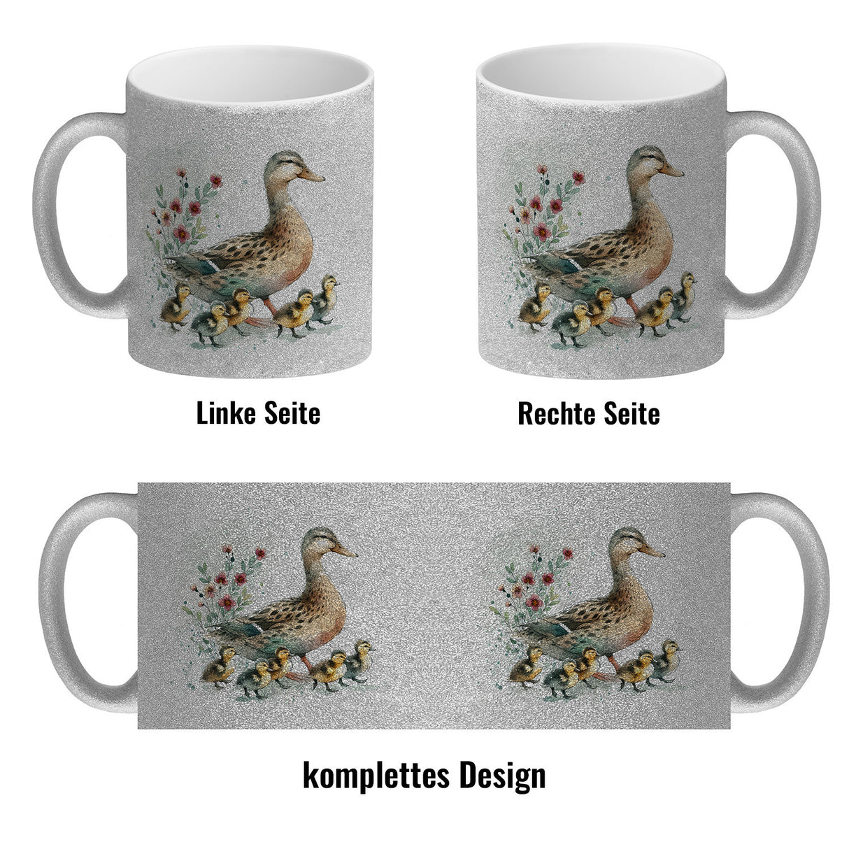 Ente mit Küken Kaffeebecher