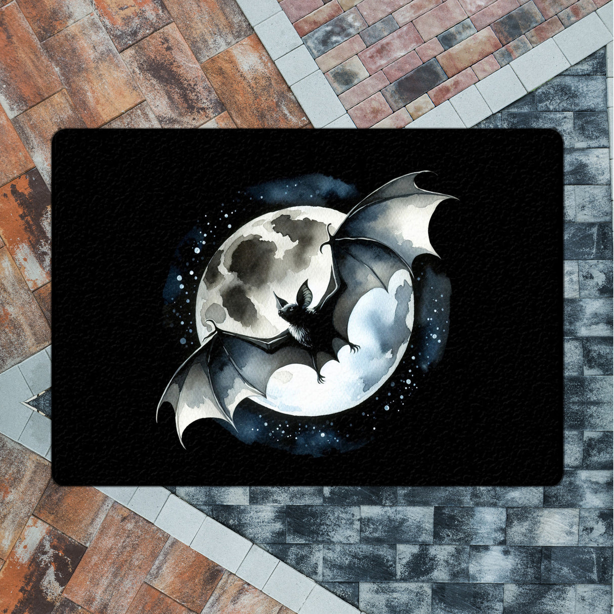 Fledermaus im Mondlicht Fußmatte in 35x50 cm ohne Rand