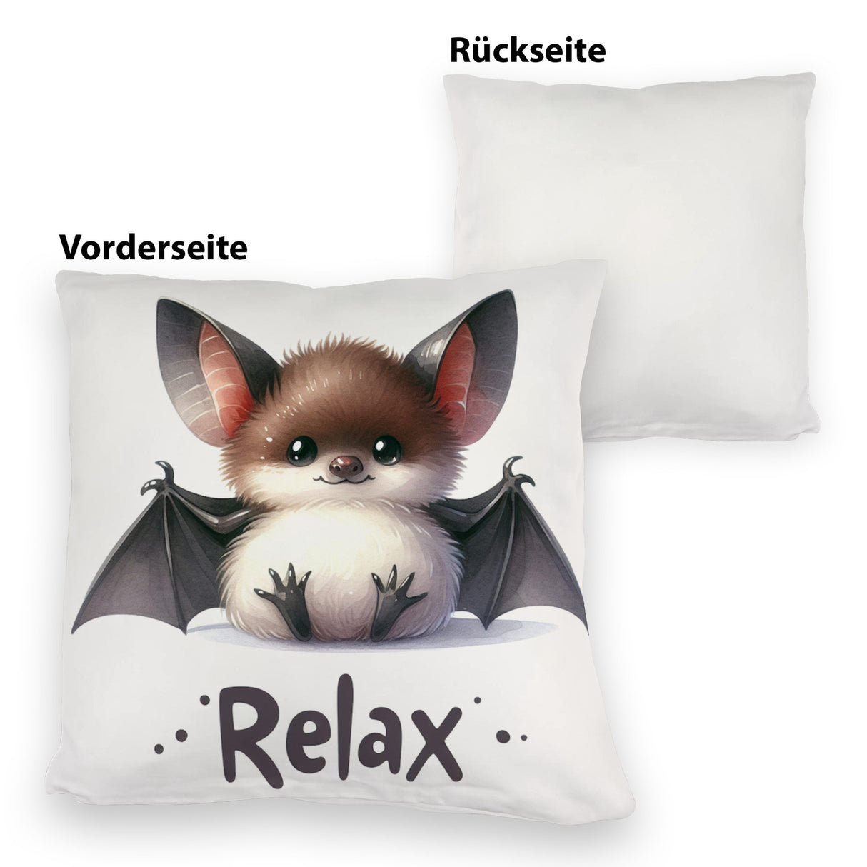 Baby Fledermaus Kissen mit Spruch Relax