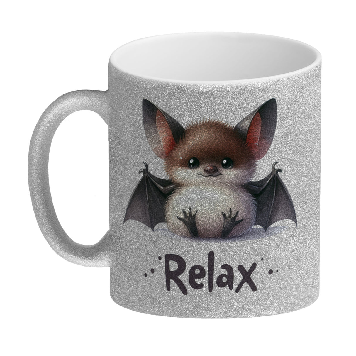 Baby Fledermaus Kaffeebecher mit Spruch Relax