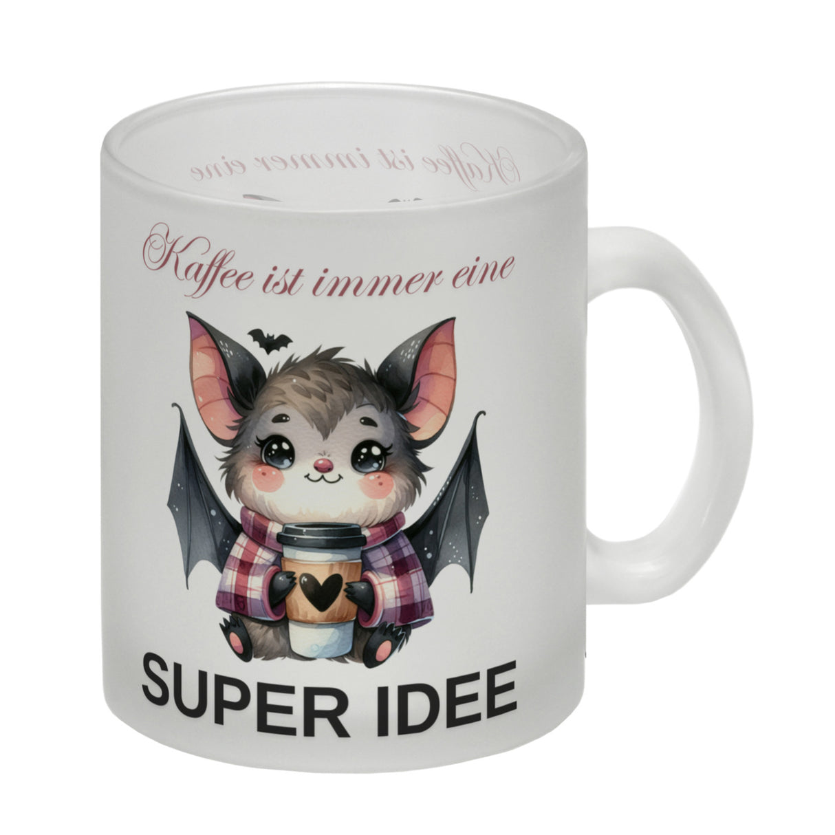 Fledermaus mit Kaffeebecher Kaffeebecher mit Spruch Kaffee ist immer eine super Idee