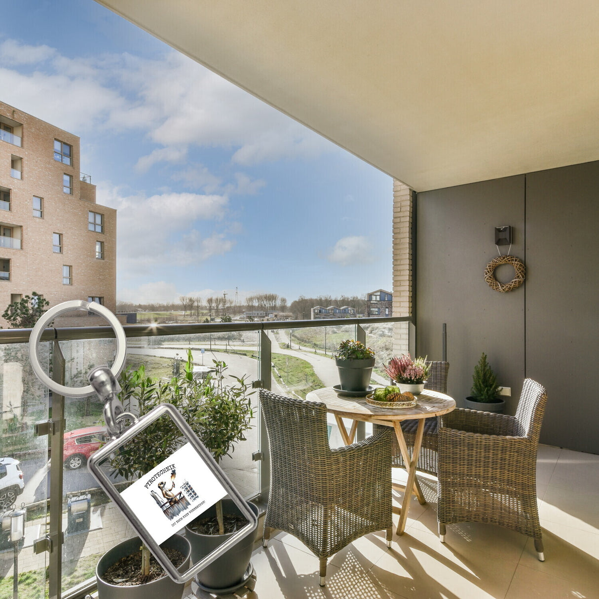 Balkon-Ultra Erdmännchen mit Pyrofackel Schlüsselanhänger mit Spruch Pyrotechnik ist doch kein Verbrechen