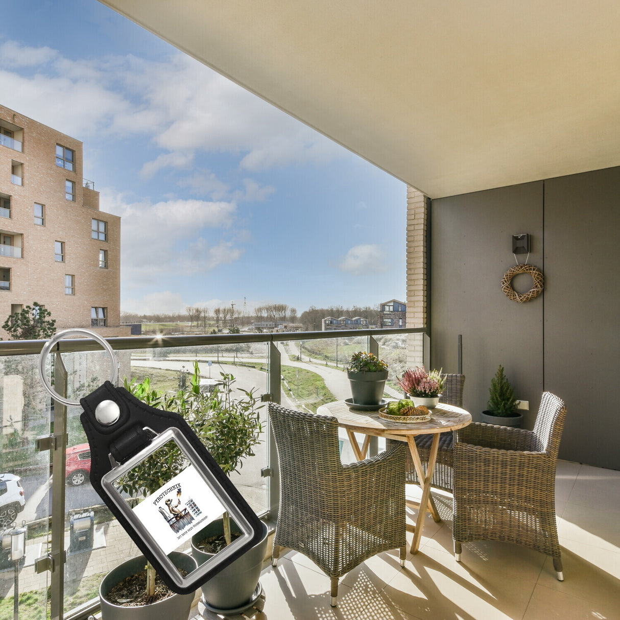 Balkon-Ultra Erdmännchen mit Pyrofackel Schlüsselanhänger mit Spruch Pyrotechnik ist doch kein Verbrechen